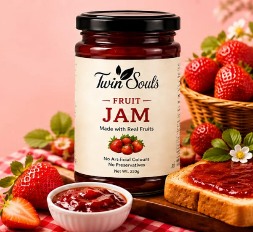 Twin Souls Premium Fruit Jam | Rich & Delicious Fruit Spread | Breakfast Jam